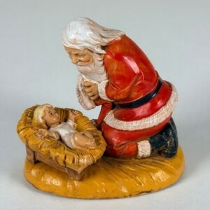 VTG 1984 Fontanini KNEELING SANTA Christmas Nativity Figure # 598 Italy